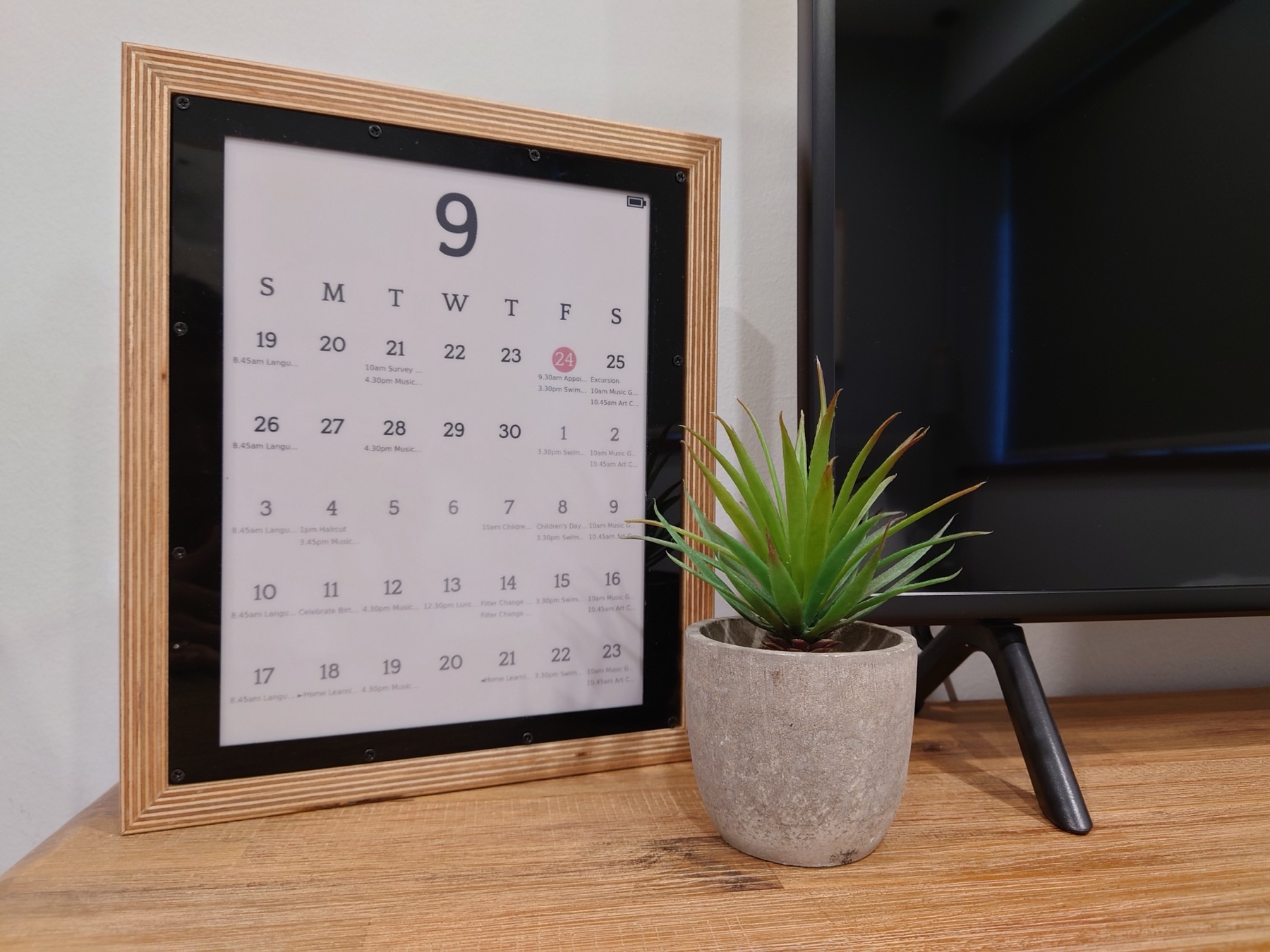 MagInkCal’s original framed calendar build.