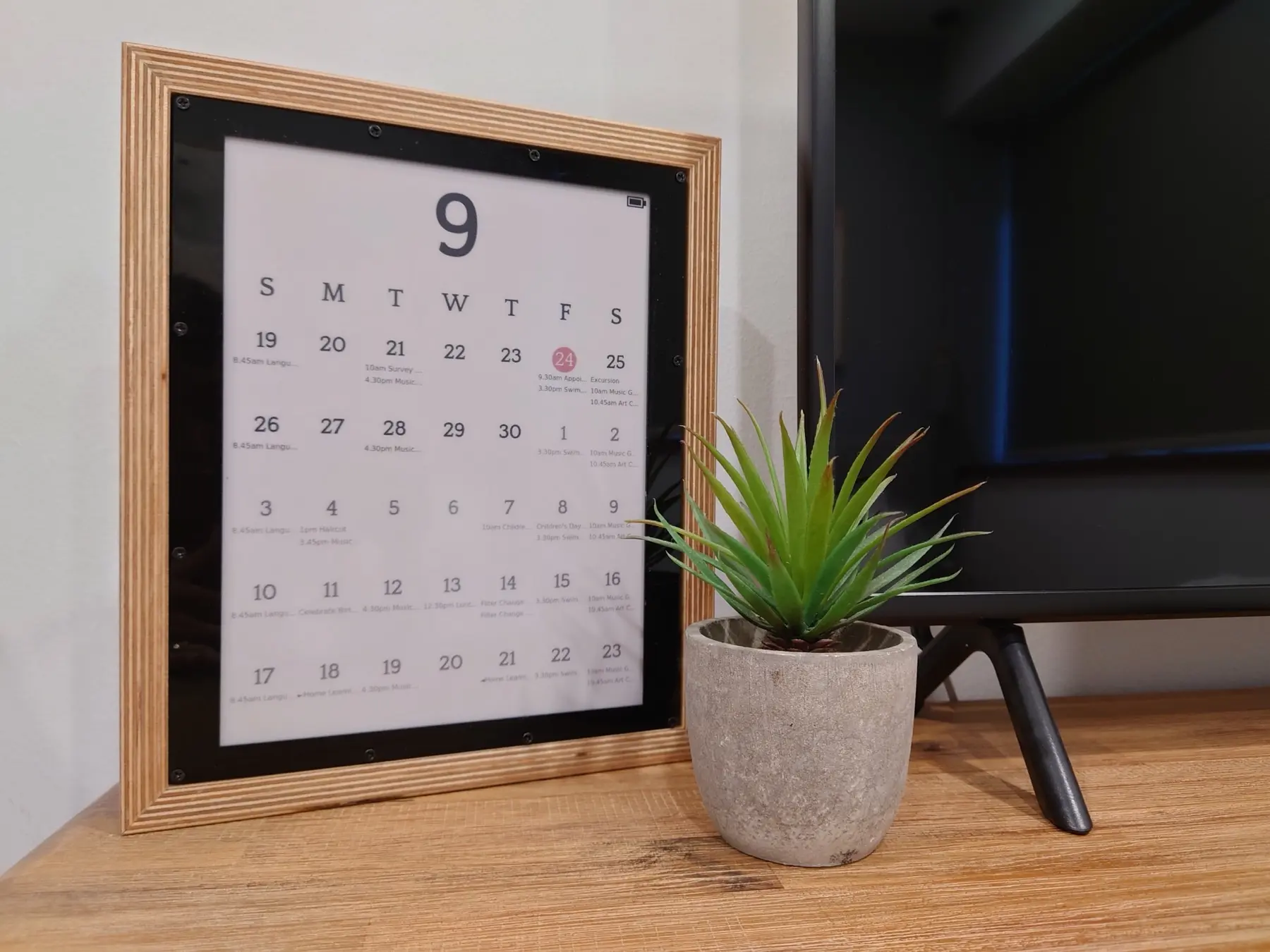 MagInkCal’s original framed calendar build.