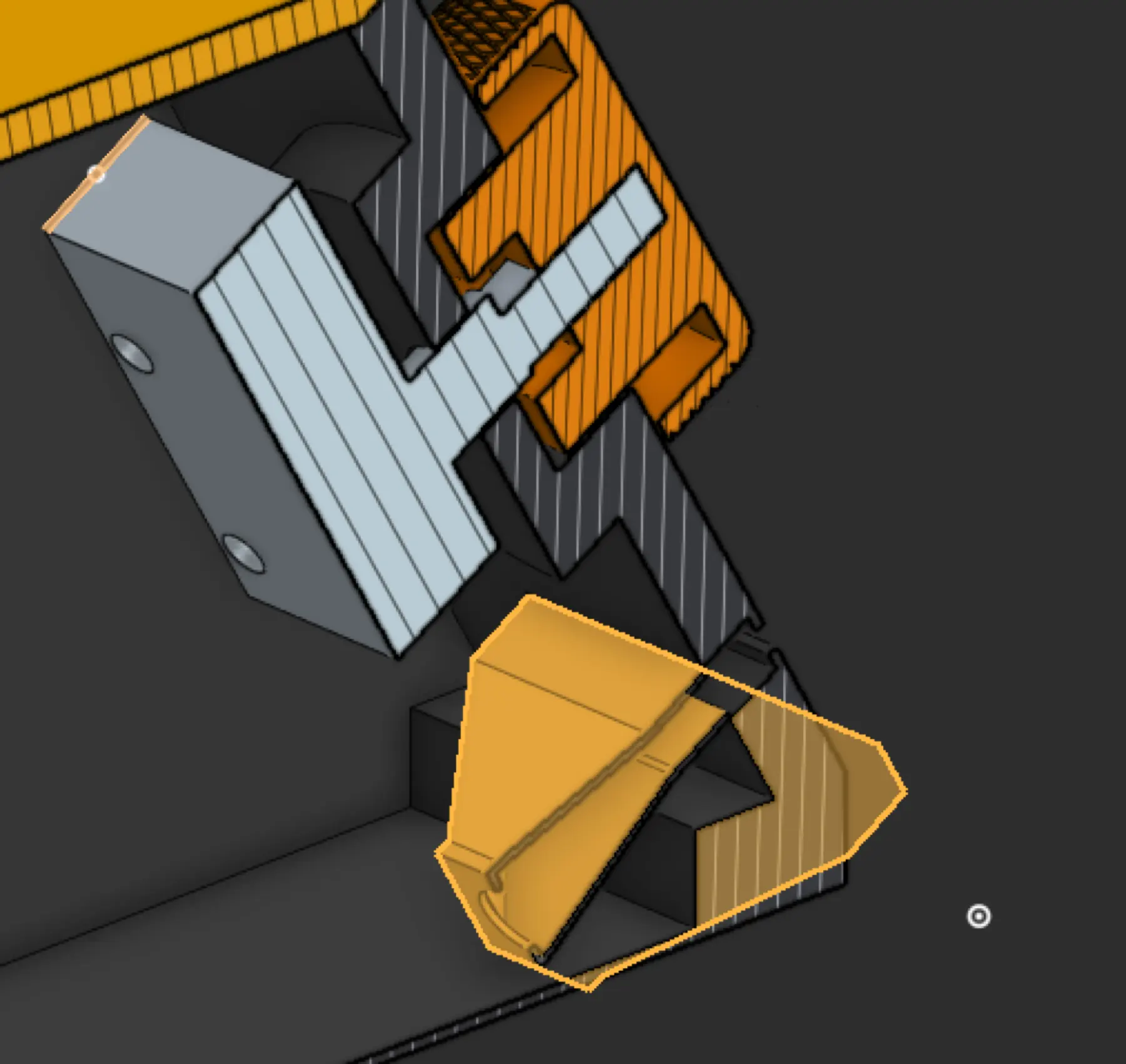 The author’s CAD view of the LED shroud helps explain the light-control part of the enclosure.