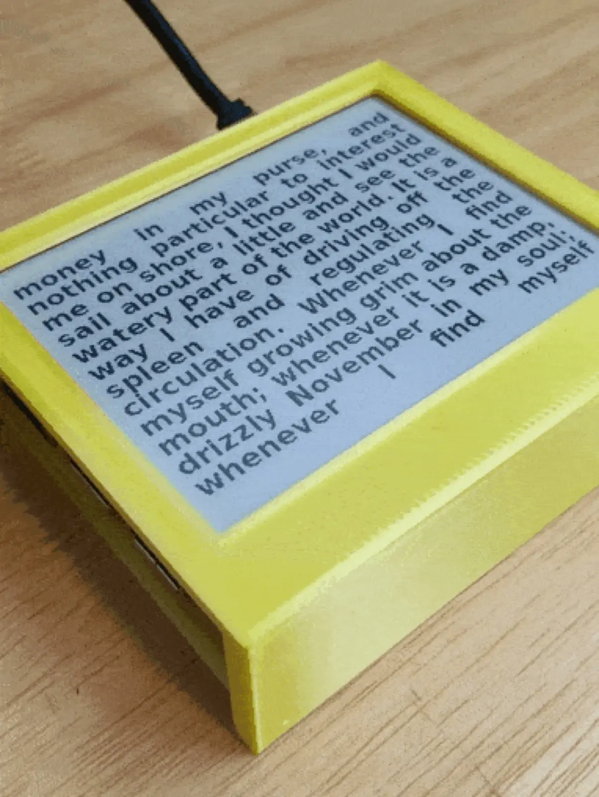 A still frame from the original e-reader demonstration. Open the source image to view the animation and page changes.